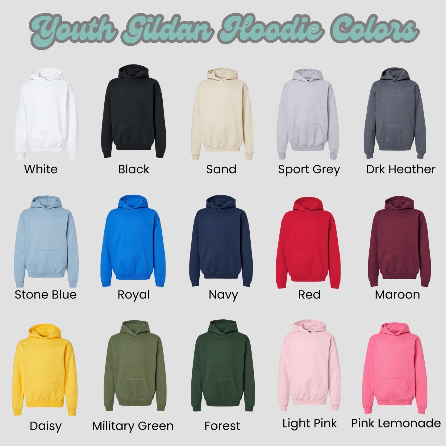 Youth Unisex Embroidered "Choose Your Own Design" Hoodie: Children's Personalized Gildan Pullover