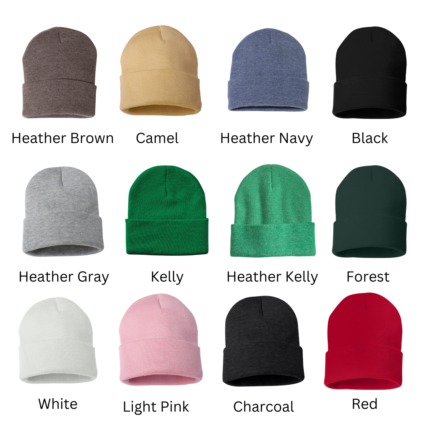 Embroidered Cherry Beanie: Mini Fruit Skull Ribbed Knit Hat