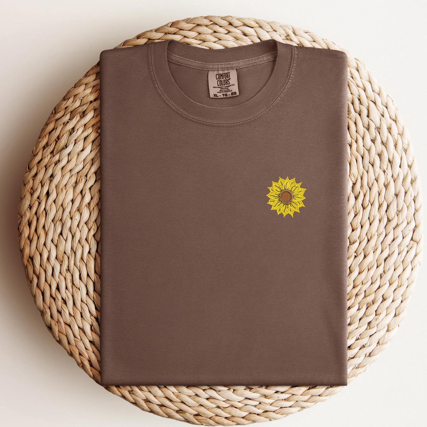 Embroidered Sunflower T-Shirt: Vintage Style Boho Tee