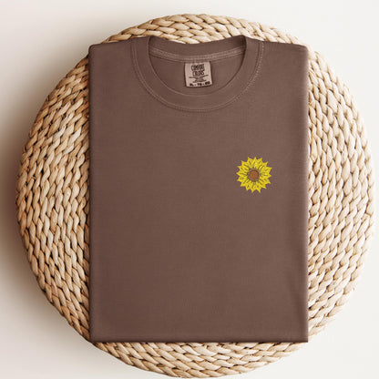 Embroidered Sunflower T-Shirt: Vintage Style Boho Tee