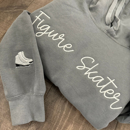 Embroidered Figure Skater Hoodie: Custom Ice Skate Crewneck