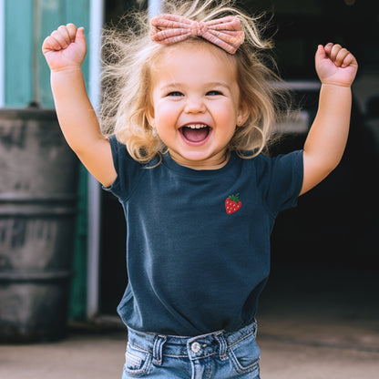 Embroidered Strawberry Kids T-shirt: Trendy Summer Tee