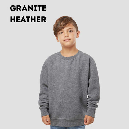 Youth Unisex "Choose Your Design" Embroidered LAT Crewneck Sweatshirt: Personalized Kids Pullover