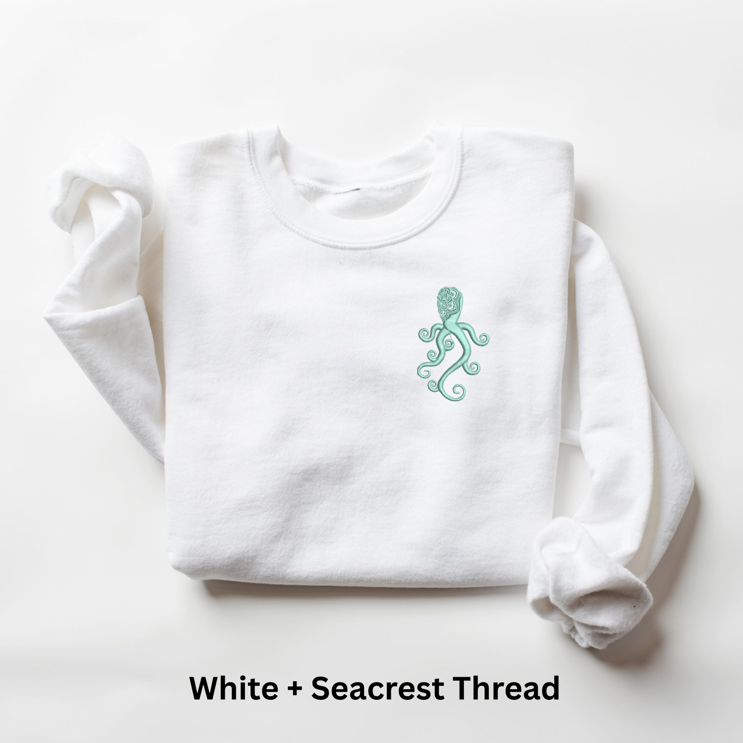 Embroidered Octopus Mandala Sweatshirt: Garment-Dyed Cotton
