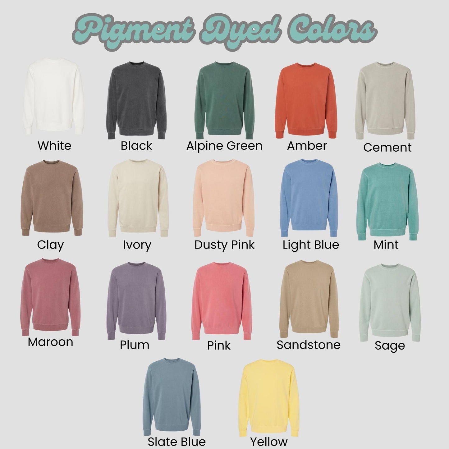 Embroidered Thanksgiving Gobble Crewneck Sweatshirt: Pigment Dyed Turkey Day Pullover