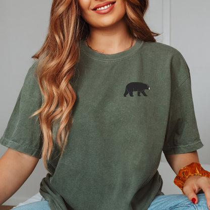 Embroidered Black Bear Unisex T-shirt: Wildlife Hunting Tee