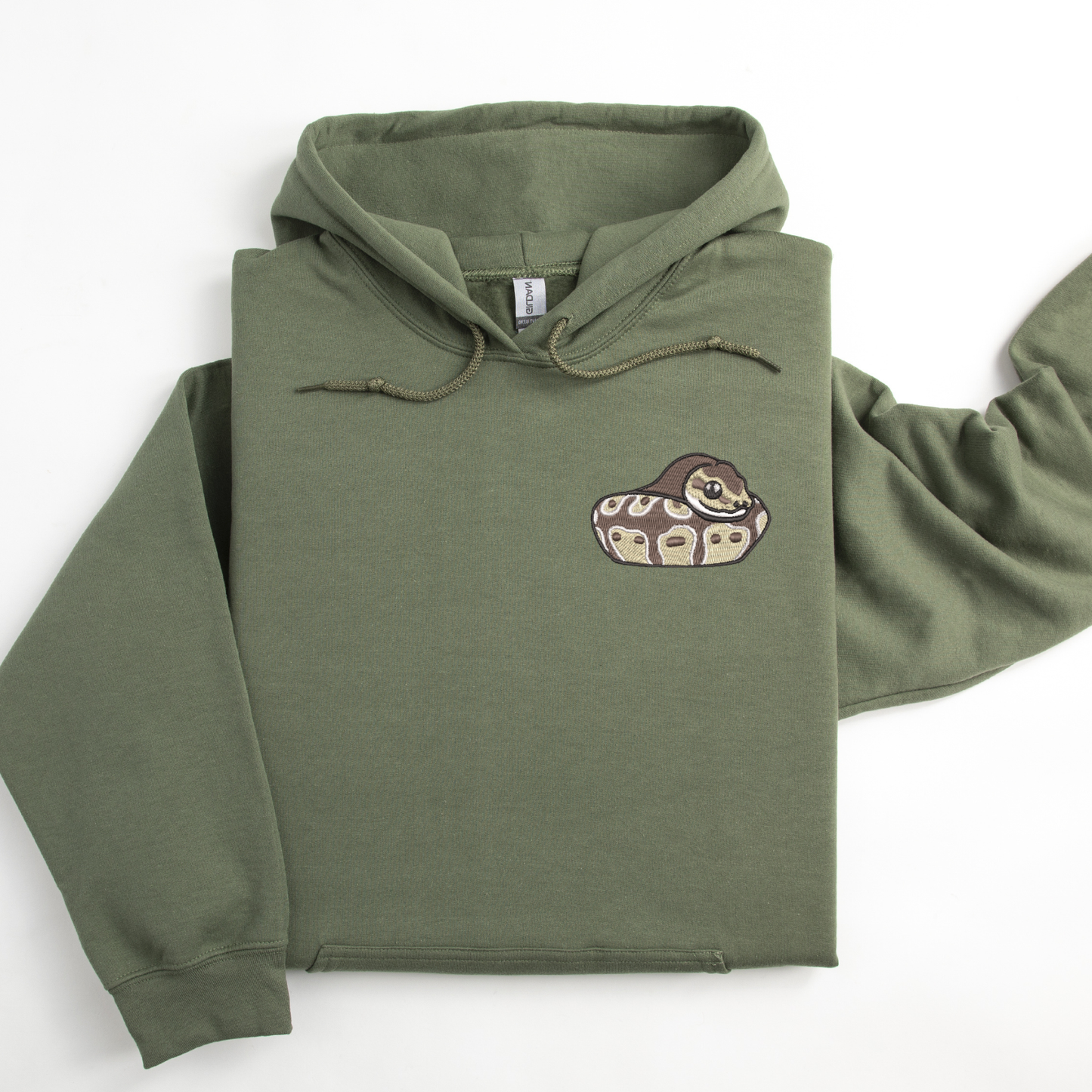 Embroidered Ball Python Sweatshirt: Snake Lover Crewneck
