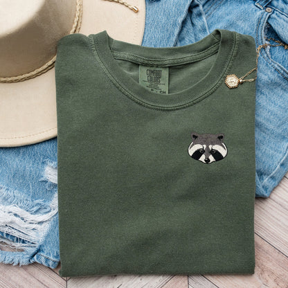 Embroidered Raccoon T-shirt - Comfort Colors Trash Panda Tee