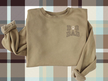 Embroidered Dog Mom Sweatshirt Pigment Dyed Crewneck Sweatshirt