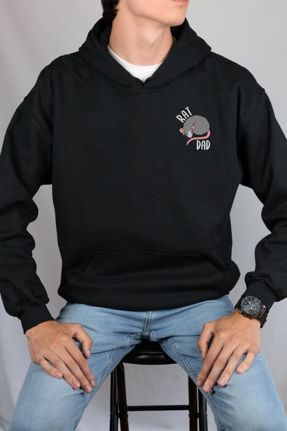 Embroidered Rat Mom or Rat Dad Hoodie: Fancy Rat Lover Sweatshirt