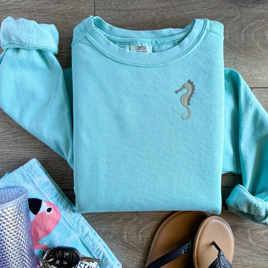 Embroidered Seahorse Sweatshirt
