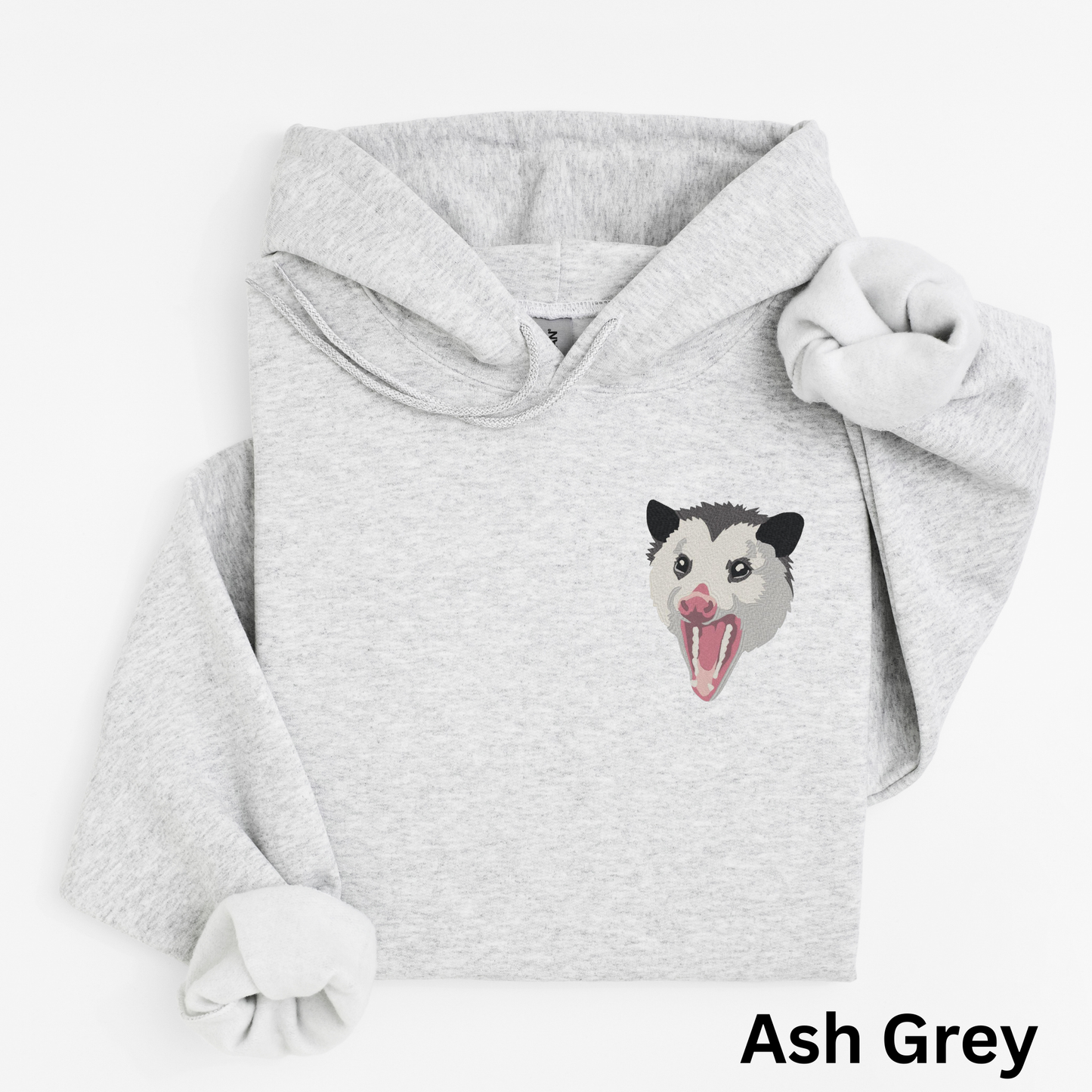 Embroidered Opossum Hoodie: Wildlife Lover Oversized Sweatshirt