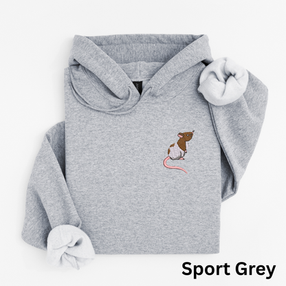 Embroidered Rat Hoodie: Exotic Pet Sweatshirt, Rat Lover Gift