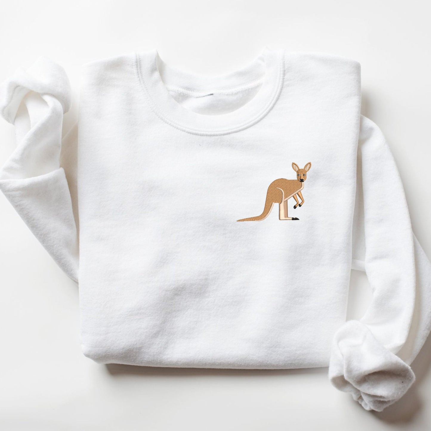 Embroidered Kangaroo Sweatshirt: Aussie Animal Lover Gift