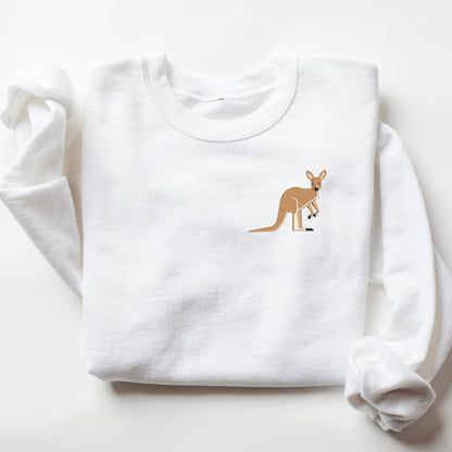 Embroidered Kangaroo Sweatshirt: Aussie Animal Lover Gift