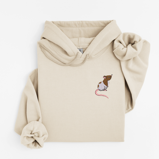 Embroidered Rat Hoodie: Exotic Pet Sweatshirt, Rat Lover Gift
