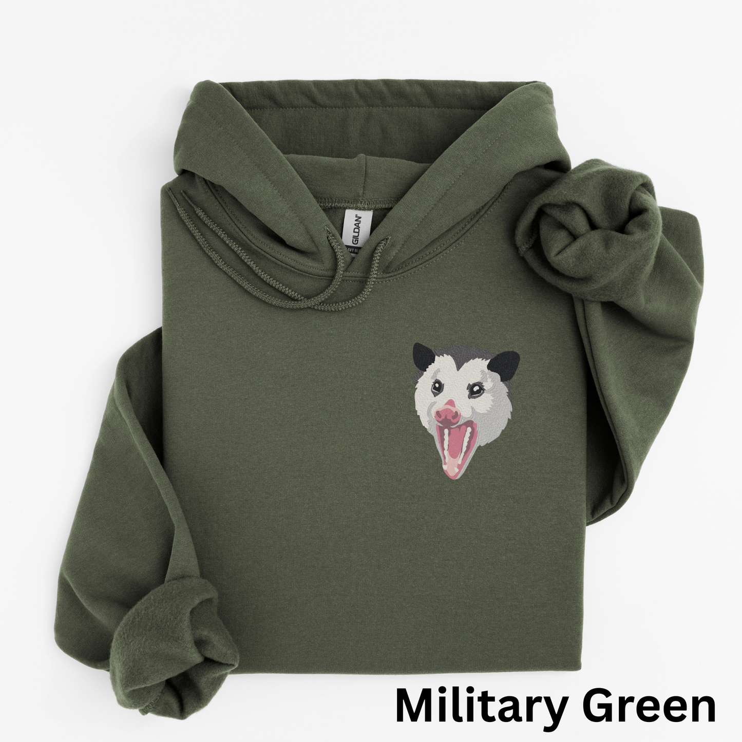 Embroidered Opossum Hoodie: Wildlife Lover Oversized Sweatshirt