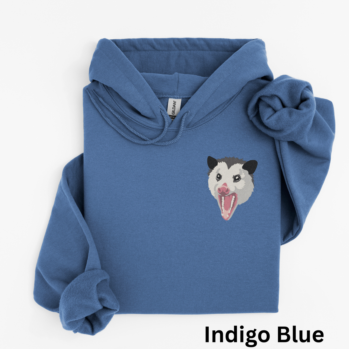 Embroidered Opossum Hoodie: Wildlife Lover Oversized Sweatshirt
