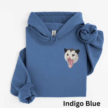 Embroidered Opossum Hoodie: Wildlife Lover Oversized Sweatshirt
