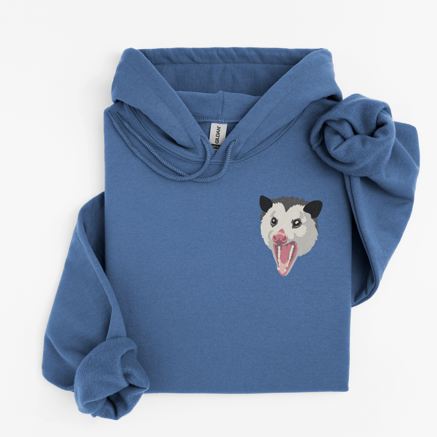 Embroidered Opossum Hoodie: Wildlife Lover Oversized Sweatshirt