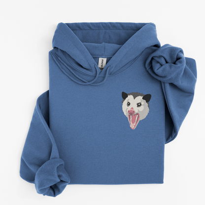 Embroidered Opossum Hoodie: Wildlife Lover Oversized Sweatshirt