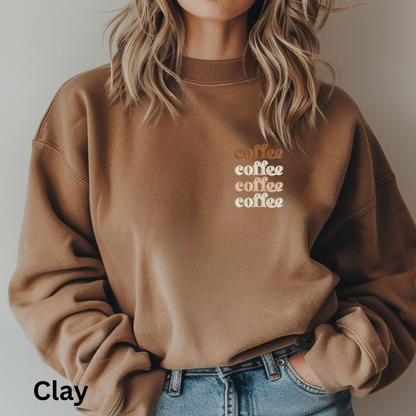 Embroidered Coffee Sweatshirt: Pigment-Dyed Java Pullover
