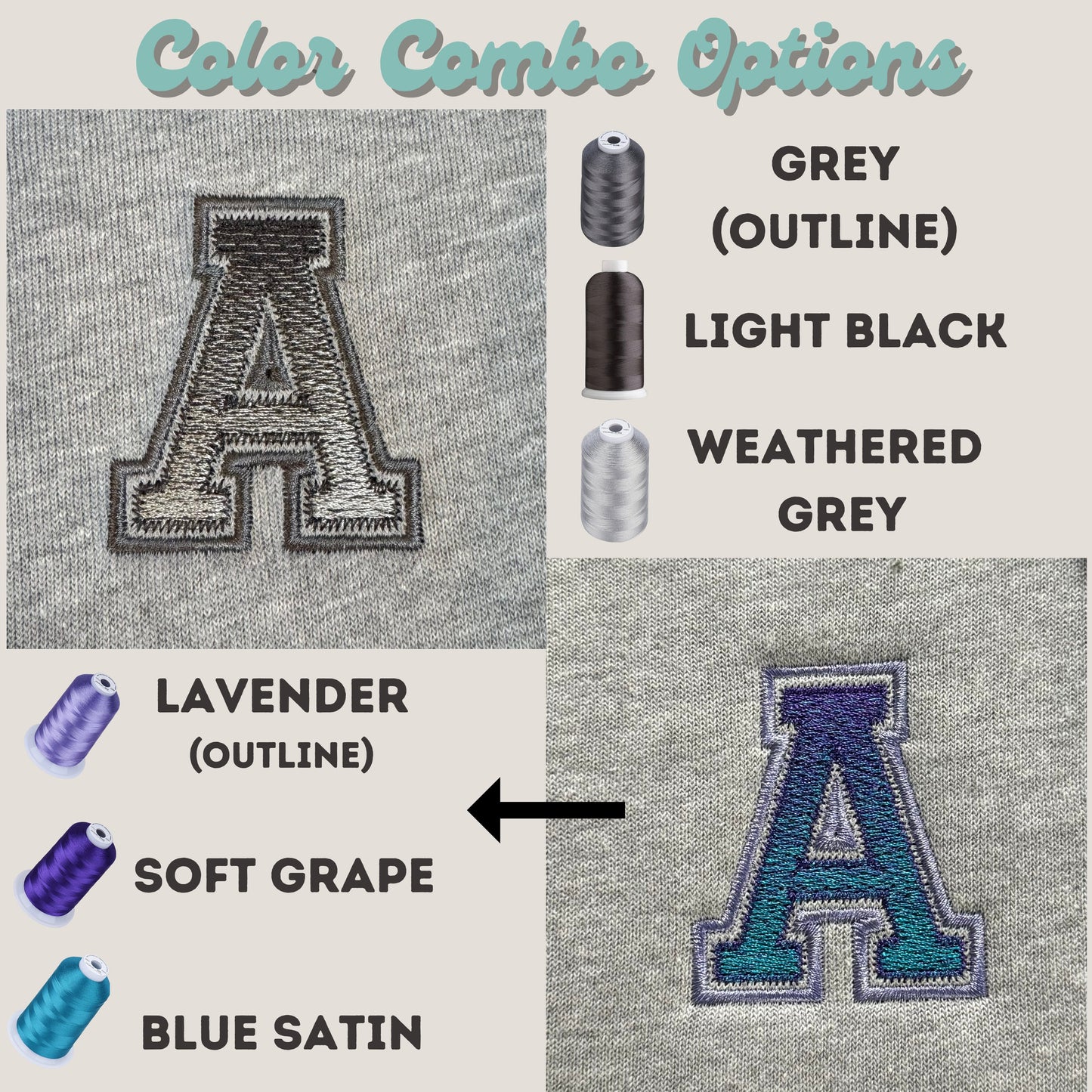 Custom Embroidered Ombré Text Sweatshirt: Varsity Letter Crewneck