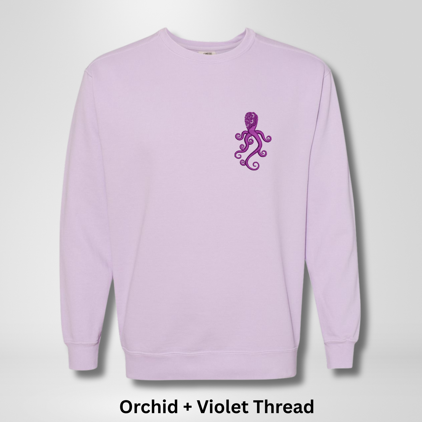 Embroidered Octopus Mandala Sweatshirt: Garment-Dyed Cotton