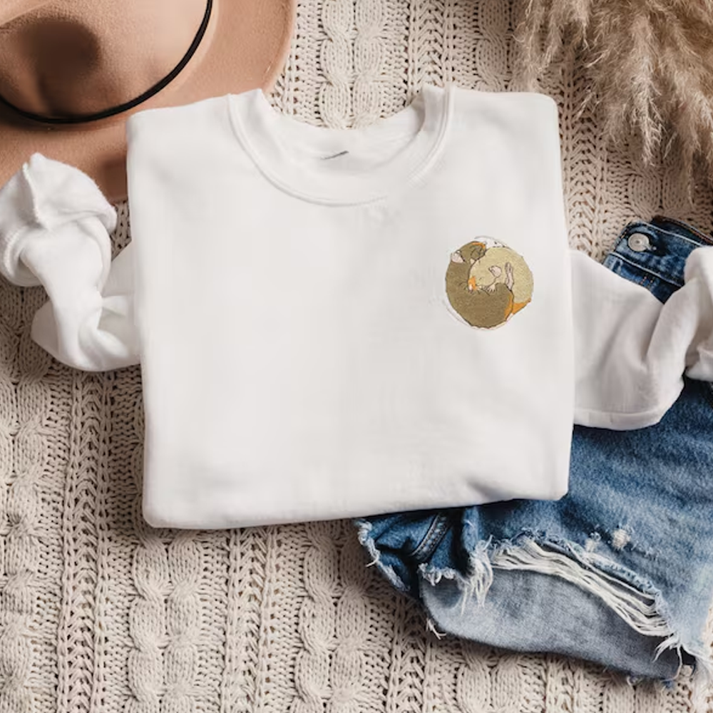 Embroidered Cuddling Rats Sweatshirt