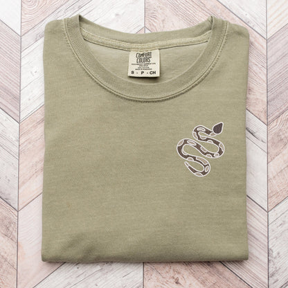 Embroidered Snake T-Shirt: Minimalist Serpent Tee