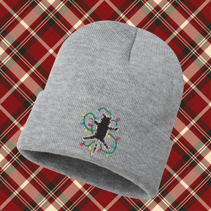 Electrocuted Cat Christmas Beanie: Funny Holiday Movie Knit Hat
