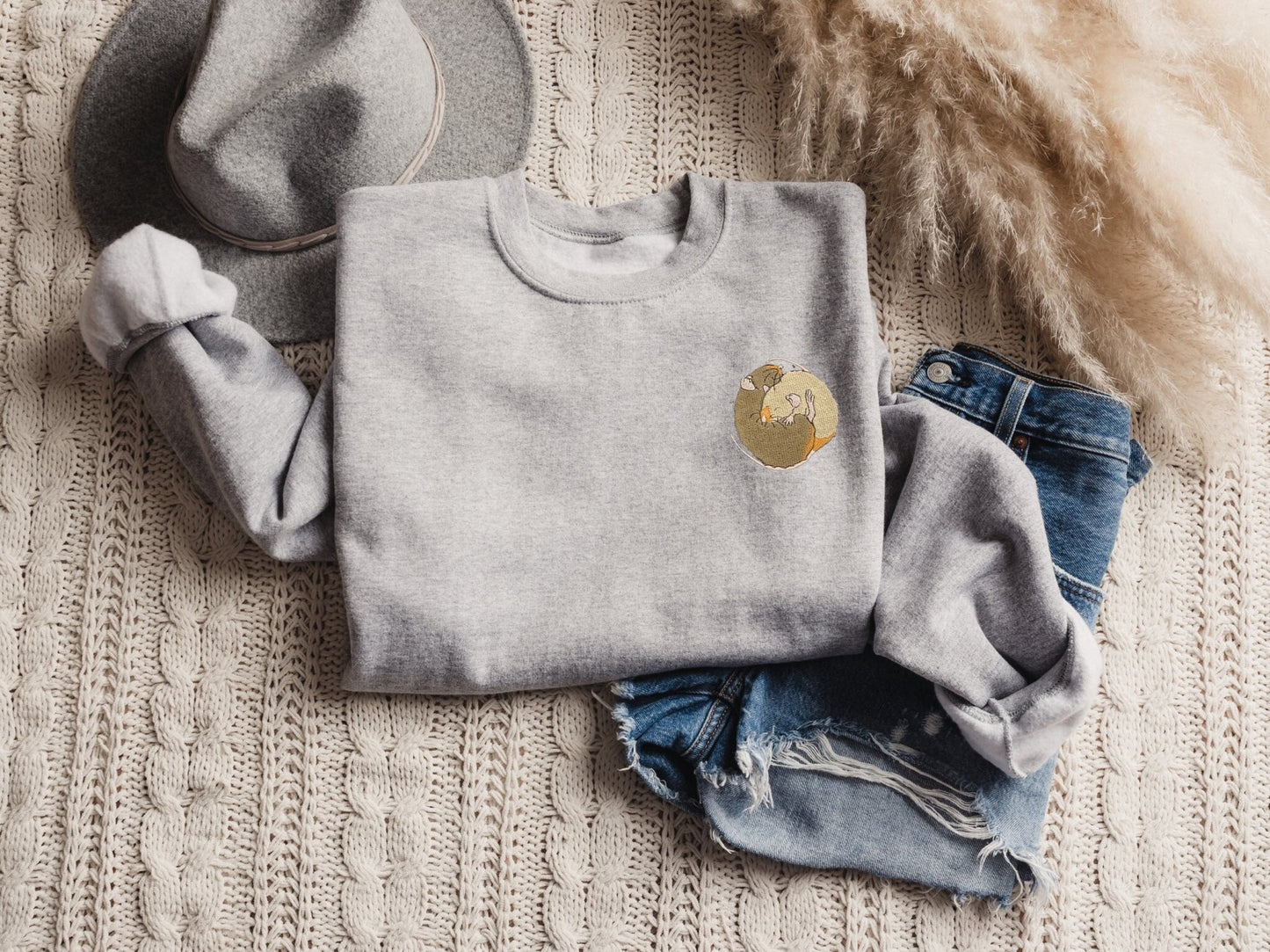 Embroidered Cuddling Rats Sweatshirt