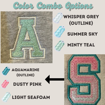 Custom Embroidered Ombré Text Sweatshirt: Varsity Letter Crewneck