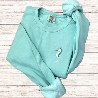 Embroidered Seahorse Sweatshirt