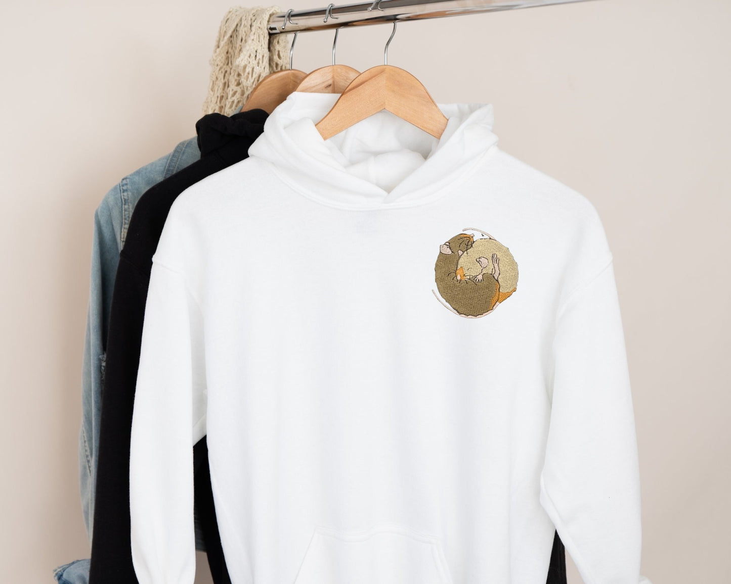 Embroidered Rat Hoodie: Personalized Pet Sweatshirt