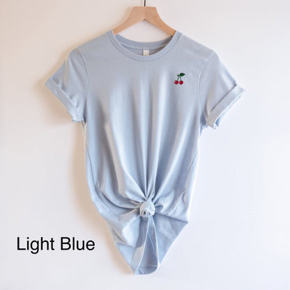 Embroidered Cherry T-Shirt: Women's Cotton Tee