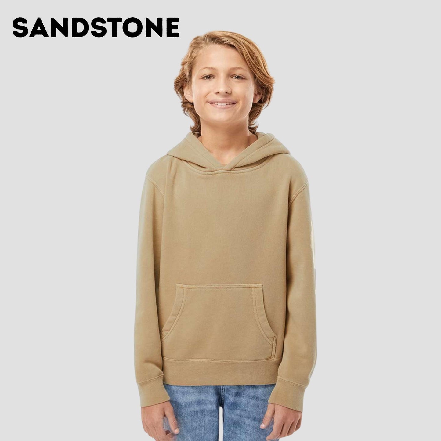 Youth Unisex "Choose Your Design" Embroidered Hoodie: Pigment-Dyed Pullover