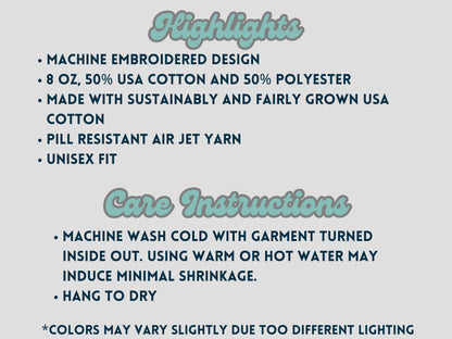 Embroidered Coffee Sweatshirt: Trendy Tonal Crewneck