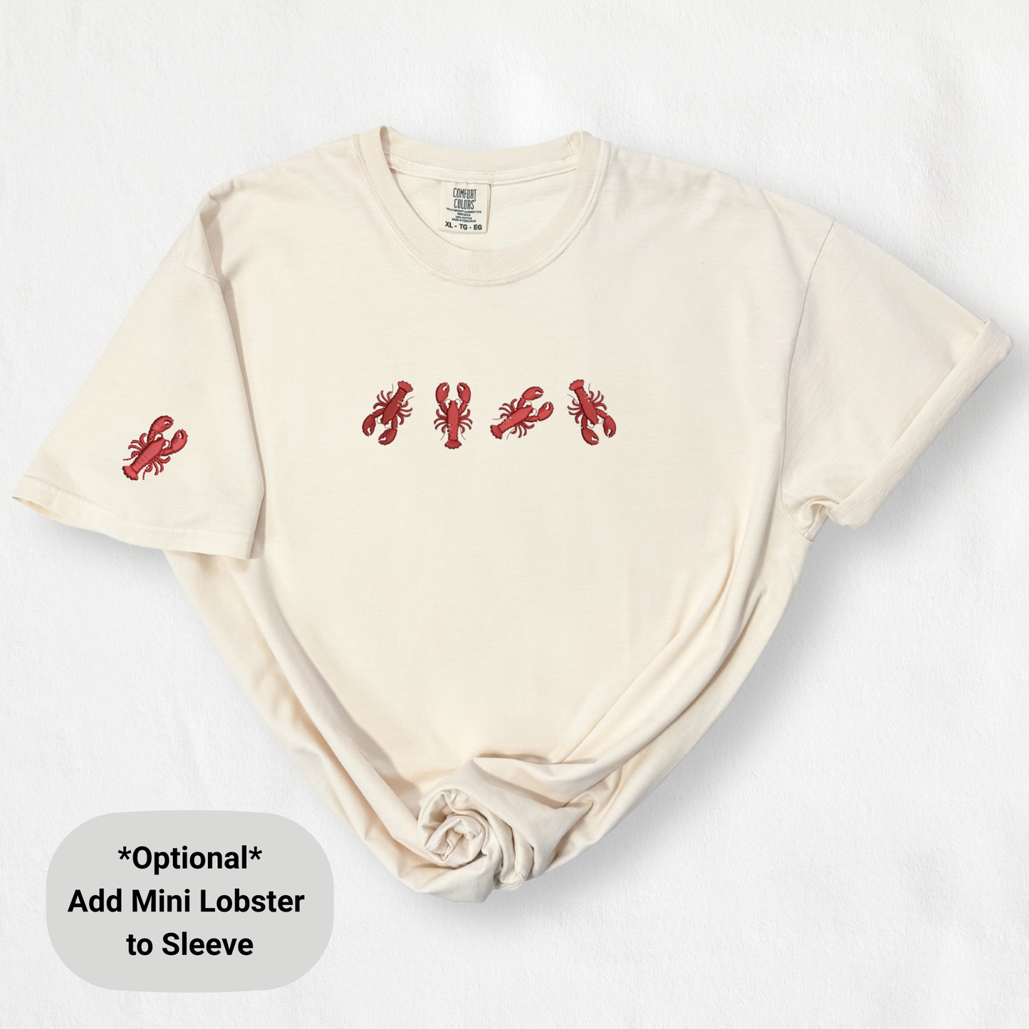 Embroidered Lobster T-Shirt: Coastal Preppy Summer Tee