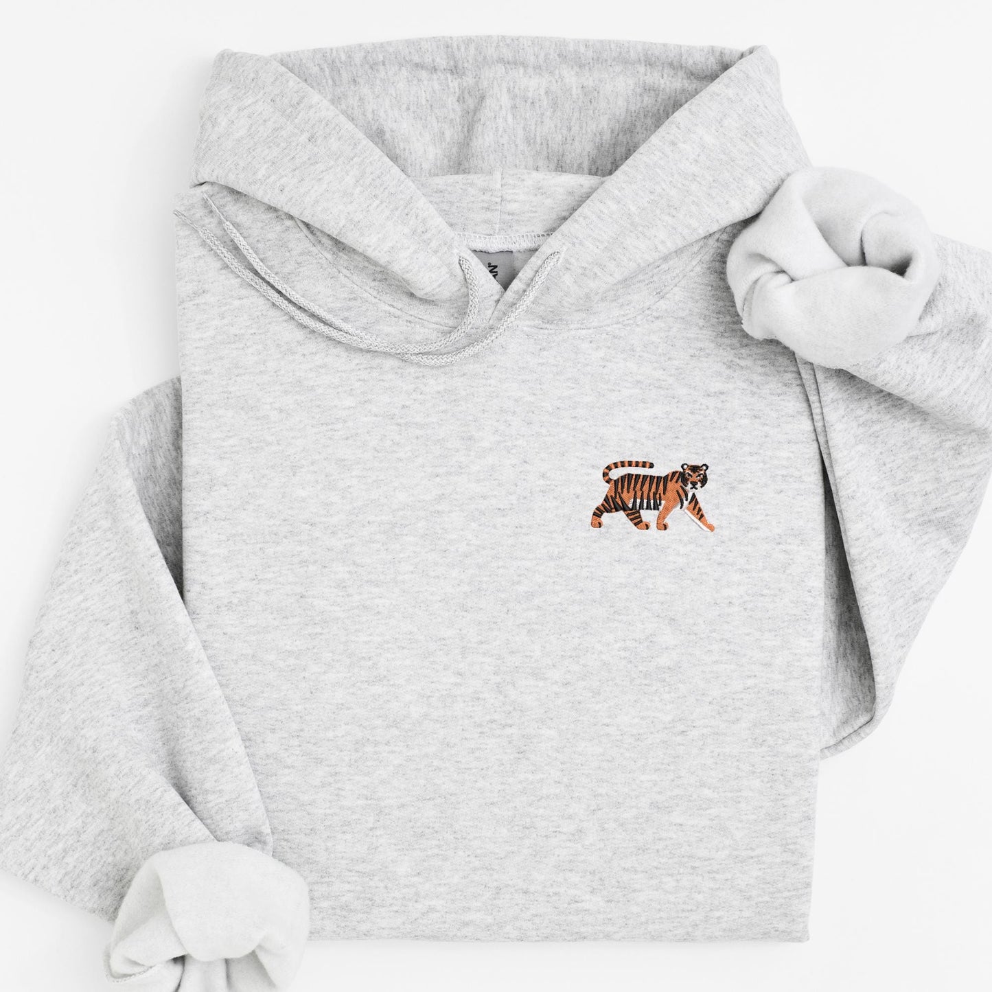 Embroidered Tiger Sweatshirt: Unisex Jungle Cat Pullover