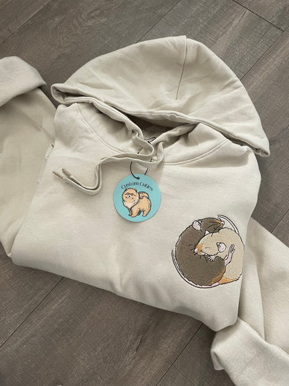 Embroidered Rat Hoodie: Personalized Pet Sweatshirt