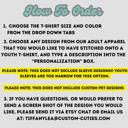 Youth Unisex "Choose Your Design" Embroidered T-Shirt: Personalized Pigment-Dyed Tee