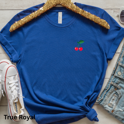 Embroidered Cherry T-Shirt: Women's Cotton Tee