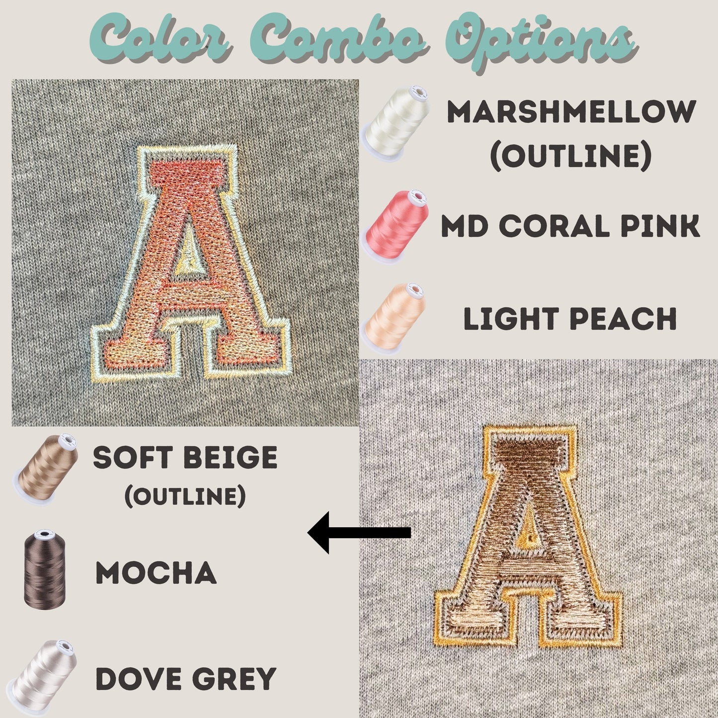 Custom Embroidered Ombré Text Sweatshirt: Varsity Letter Crewneck