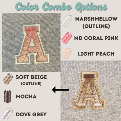 Custom Embroidered Ombré Text Sweatshirt: Varsity Letter Crewneck