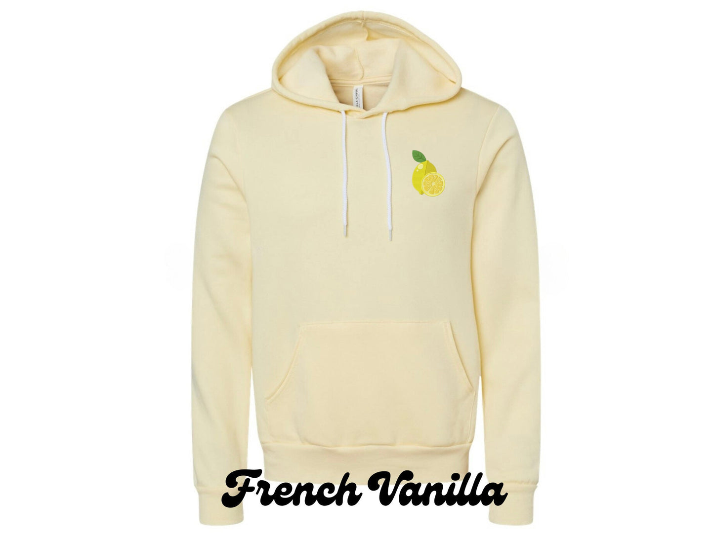 Lemon Embroidered Hoodie: Unisex Yellow Sweatshirt
