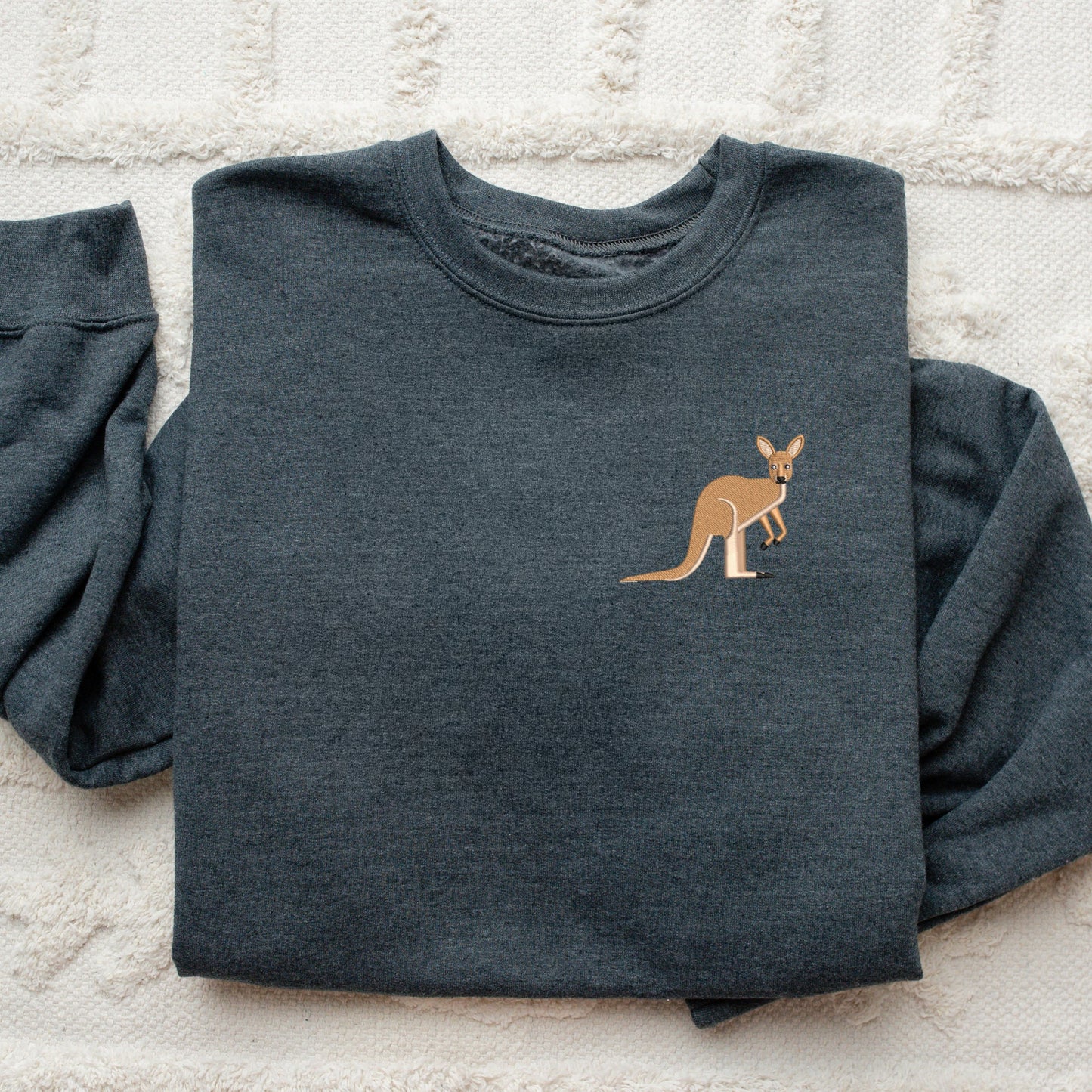 Embroidered Kangaroo Sweatshirt: Aussie Animal Lover Gift