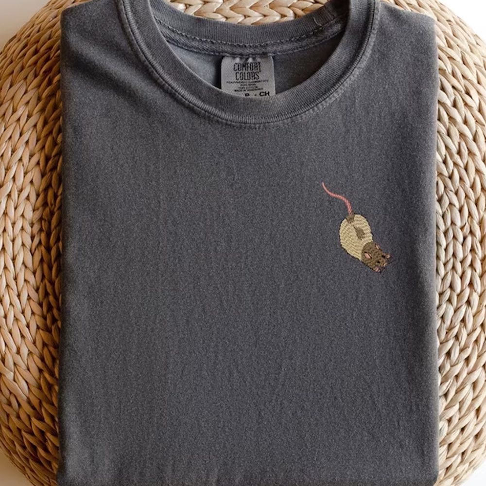 Embroidered Fancy Rat T-Shirt: Rat Lovers Tee