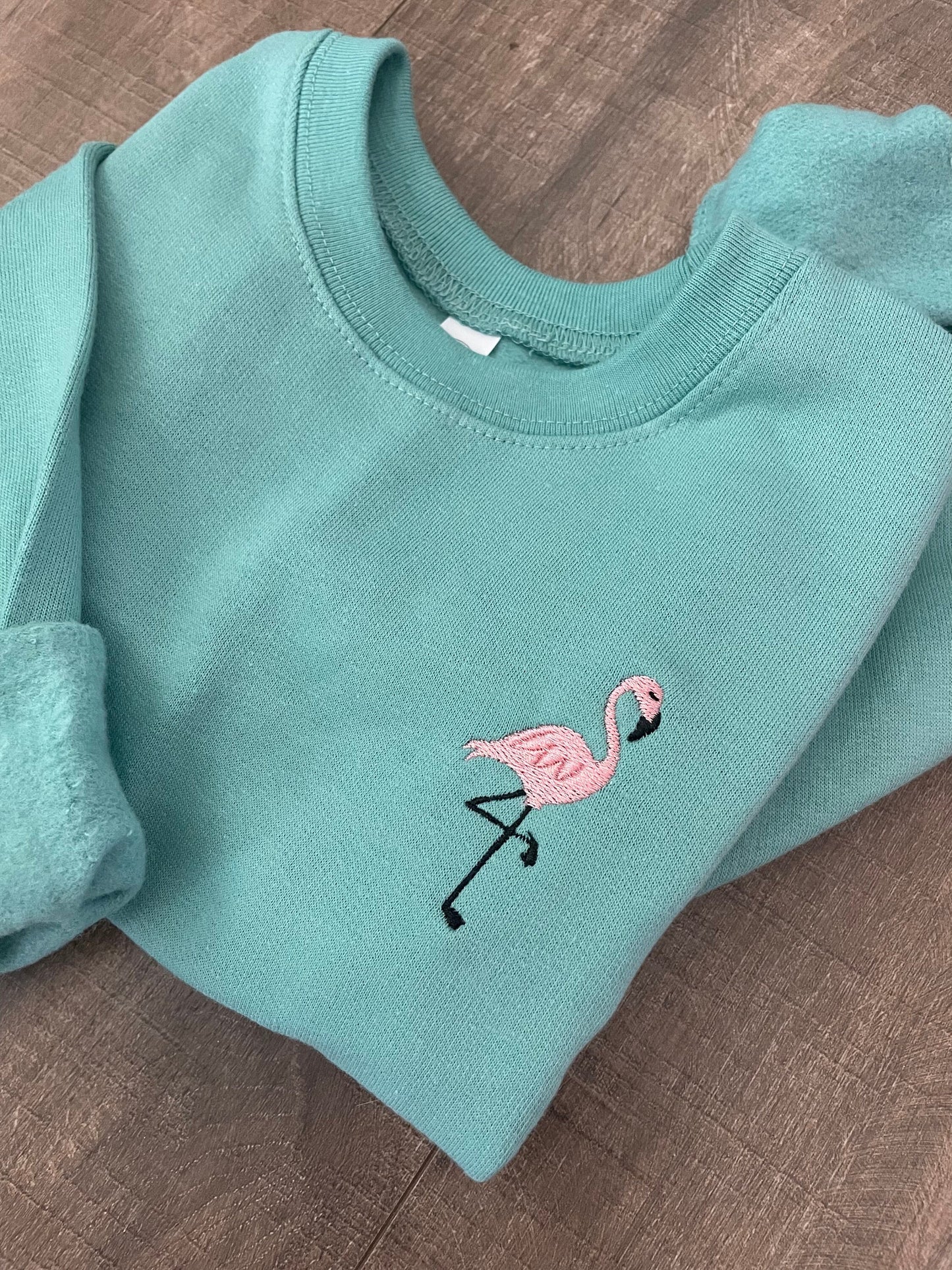 Toddler and Youth Embroidered Flamingo Sweatshirt: Trendy Beach Pullover