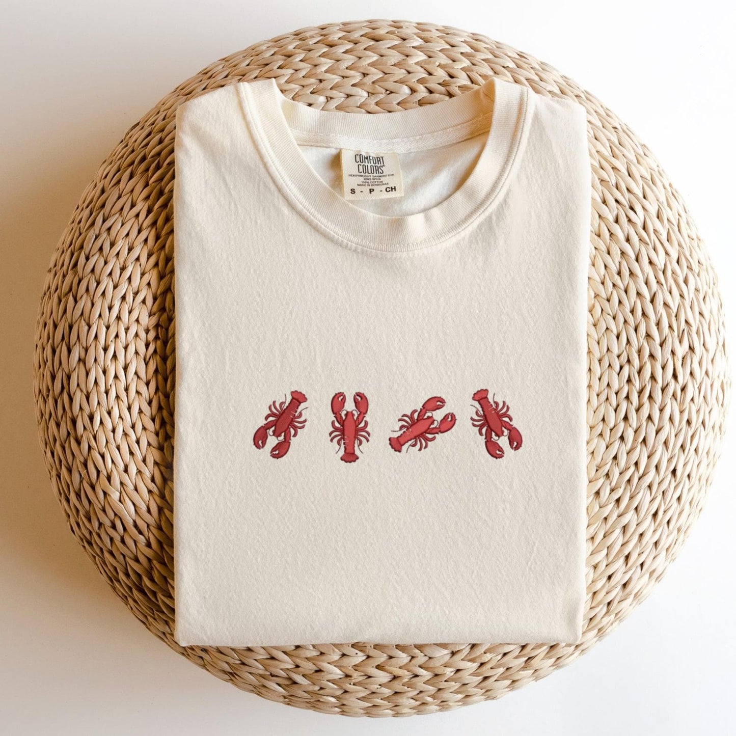 Embroidered Lobster T-Shirt: Coastal Preppy Summer Tee
